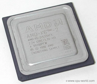 AMD K6-2 533MHz Socket 7 K6 CPU AMD K6-2/533AFX - Image 1 of 3