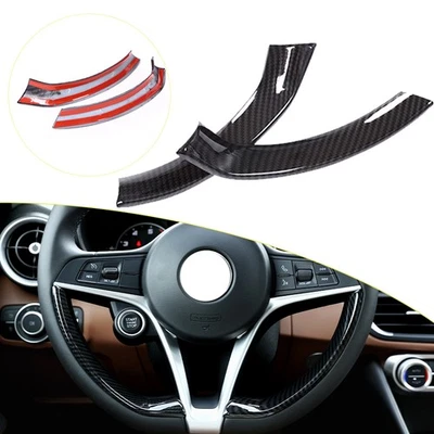 Нижняя отделочная полоска для рулевого колеса из углеродного волокна ABS для Alfa Romeo Giulia 2017-19 годов выпуска - Изображение 1 из 4