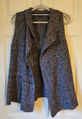 Chaleco cárdigan sin mangas Verve Ami para mujer pequeño gris multicolor tejido frente abierto Foto 1 de 4