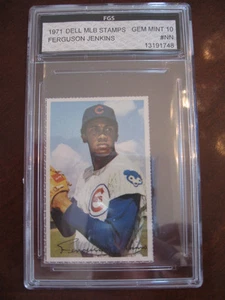 Lote de 10 estampillas de Ferguson Jenkins dell MLB 1971 gema FGS como nueva E - Imagen 1 de 2