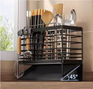 Kitchen Countertop Stainless Steel Drying Rack, Spoon, Fork,Knife,Tray Organizer - Picture 1 of 16