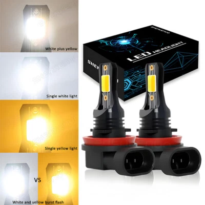 Luz antiniebla LED doble color dorado amarillo blanco H11 para Mazda MX-5 Miata 2006-2014 Foto 1 de 4