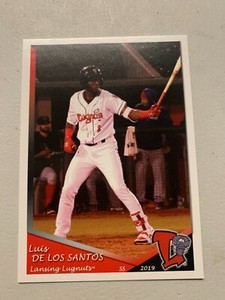 2019 Luis De Los Santos Card Lansing Lugnuts Team Card