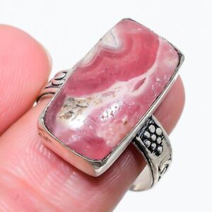 Rhodochrosite Gemstone 925 Sterling Silver Jewelry Ring Size 9 S318