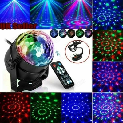 LED Party Magic Ball Night Lamp Disco Rotating, DJ Stage Lights With Remote - Image 1 of 4