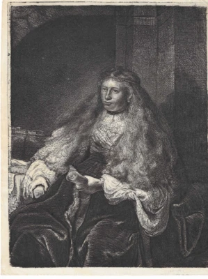 Rare Rembrandt Etching: "The Great Jewish Bride" - Image 1 of 2