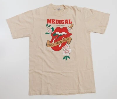 Винтажная футболка Rolling Stones оригинальная 1981 San Fransisco футболка для персонала 80-е M - Изображение 1 из 4