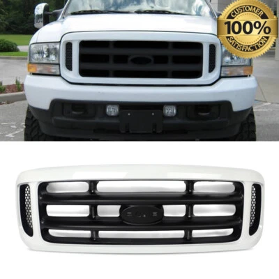 For 1999-2004 Ford F-250 F-350 F-450 Super Duty Oxford White Front Bumper Grille Foto 1 de 4