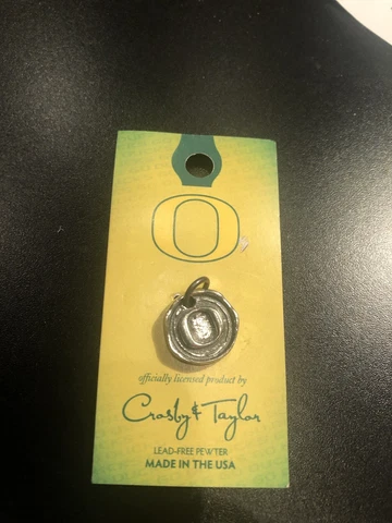 NEW Oregon Ducks Crosby & Taylor Pewter Charm for Bracelet Silver Jewelry Cover