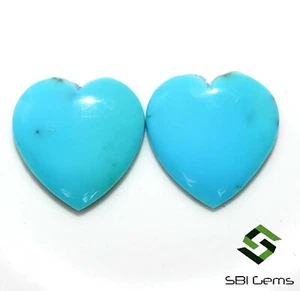 Par de cabinas sueltas sin calefacción turquesa natural de 10,05 quilates 14x14 mm - Imagen 1 de 8