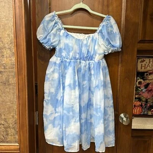 Unique Vintage blue cloud babydoll dress size 4 - Picture 1 of 8