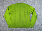 VTG 80s Kmart Mock Neck Sweater Adult Large Pea Green Cable Knit Pattern 70s