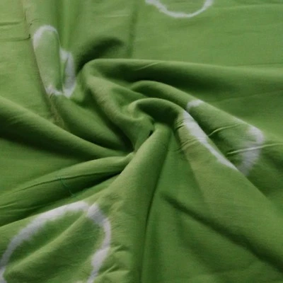 Tela de algodón con estampado Shibori color natural verde tie dye indio 5 yardas artesanías Foto 1 de 3