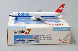 Balair B757-2G5 Reg: HB-IHS Herpa scala 1:500 modello pressofuso 503822 - Foto 1 di 7
