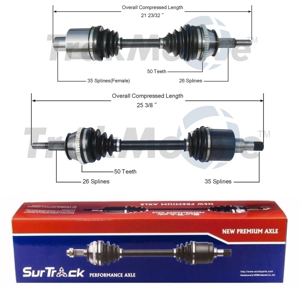 SurTrack Par Conjunto de 2 Eixos de Eixo Frontais CV Para Ford Taurus Mercury Sable Auto - Imagem 1 de 1
