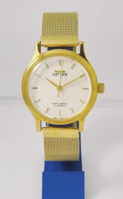 HMT Satyam White Dial Men's Mechanical Watch 17J Vintage Collectible GP*FedEx - Image 1 of 4