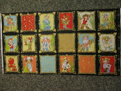 BOTAS VAQUERA LAZO FLORES BOTA LORALIE 18 BLOQUES NEGRO ALGODÓN TELA PANEL Foto 1 de 4