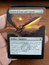 1x Custom Full Art Sword of Feast and Famine - Mirrodin Beseiged Modern MTG x1