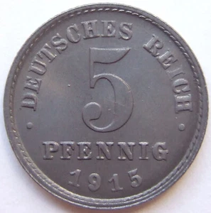 Replacement Coin German Empire 5 Pfennig 1915 G in Brilliant Uncirculated - Picture 1 of 2