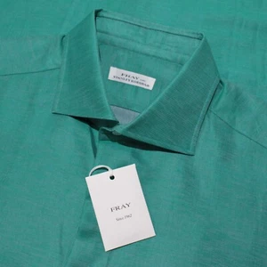 Fray NWT Long Sleeve Casual Button Down Shirt Size XL in Green Cotton & Linen - Picture 1 of 11