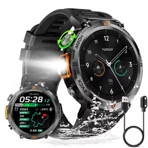 Smartwatch Herren mit Telefonfunktion, Wasserdicht Militär Smartwatch mit LED - Bild 1 von 24
