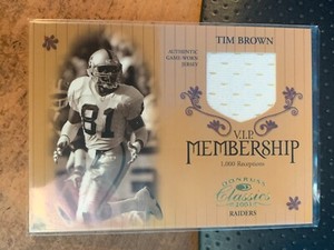 2003 Donruss Classics Membership VIP Jerseys #M6 Tim Brown #'d/200