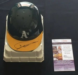 FRANKLIN BARRETO AUTO AUTOGRAPHED SIGNED A'S BASEBALL MINI HELMET JSA COA - Picture 1 of 2