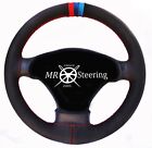 FITS BMW E61 5 SERIES 03-10 REAL BLACK LEATHER STEERING WHEEL COVER M3 STRIPES