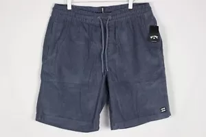 Billabong Men's Corduroy 20" Shorts Mike Elastic Waist Large DEN Blue - Picture 1 of 6