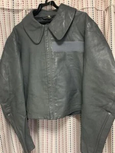 Chaqueta de Cuero BM Marina Alemana Submarino Militar Ejército Gris Cuello Único - Imagen 1 de 2