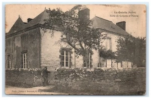 THE QUINTE (SARTHE) SCHOOL OF BOYS & TOWN HALL FRANCE DIVIDED BACK POSTCARD B-3 - Picture 1 of 2