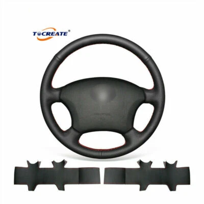 Cubierta de volante de cuero artificial para Toyota Land Cruiser Prado 120 #F083 Foto 1 de 4