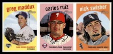2008 Topps Heritage Advertising Ad Panel Greg Maddux/Carlos Ruiz/Nick Swisher
