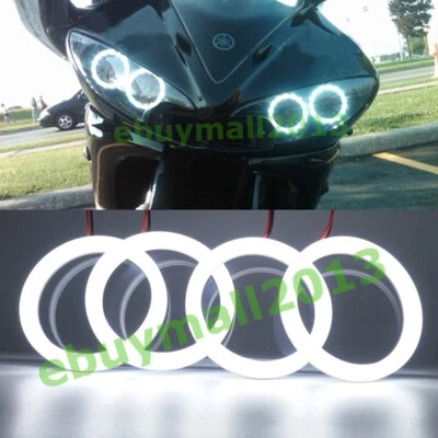 Cotton WH LED Halo Ring Demon Devil Angel Eye for Yamaha YZF R6 R6S 2010 DRL DIY - Image 1 of 4