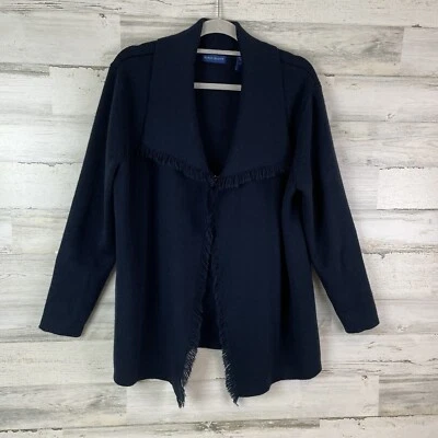 Cárdigan Suéter Karen Scott Mezcla Lana Para Mujer’s L Flecos Borde Gancho Cierre Ojo Foto 1 de 4