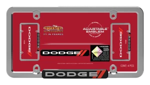 Dodge Logo Chrome License Plate Tag Frame for Auto Car Truck Brand New - Picture 1 of 2
