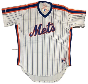 Vintage Rawlings New York NY Mets Nadelstreifen Authentic Baseball Trikot Gr. 44 Neu - Bild 1 von 6