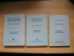 Michael Hartland 3 uncorrected proofs Down dead men Third Betrayal Frontier Fear - Imagen 1 de 4