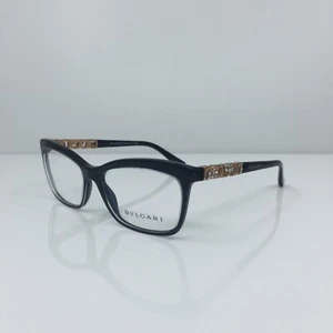 New Bulgari 4116-B Eyeglasses C. 5383 Shiny Black with Gold 54-16mm Made Italy - Picture 1 of 12