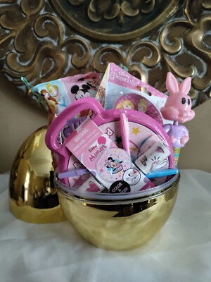 EXTRA Jumbo Gold 10 x 7" Easter Egg Stuffed Girls Princess Eggs Toys Candy NEW - Image 1 of 4