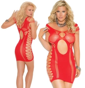 Keyhole Cut Out Mini Dress Club Sexy Lingerie Erotic Party Club Hot Red 1580 - Picture 1 of 6