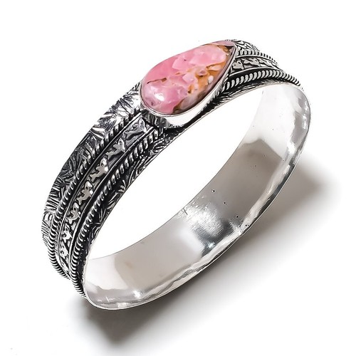 VALENTINO Bracciale in argento sterling 925 con pietra preziosa opale rosa 7 5" regalo X Mas A859
