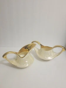 Lustre iridiscente azúcar y crema vintage Art Deco Pearl China co 22 K - Imagen 1 de 11