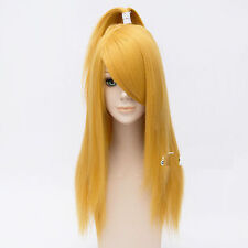 Golden Yellow Straight Long Wigs Women Ponytail Cosplay Party wig
