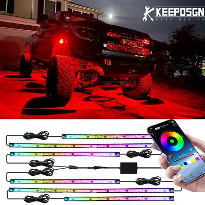 For Toyota Tacoma Tundra 6x RGB Multi-Color Neon Underglow LED Kit Strip Lights - image 1 of 4