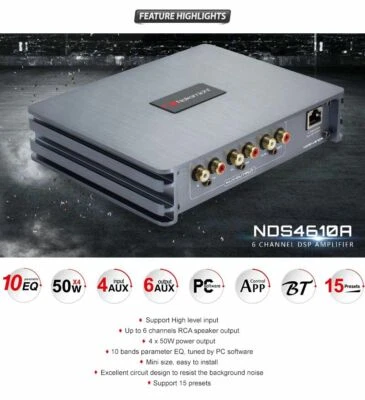 Procesador de señal digital de alta calidad de audio para automóvil Nakamichi NDS4610A 6 canales DSP Foto 1 de 4