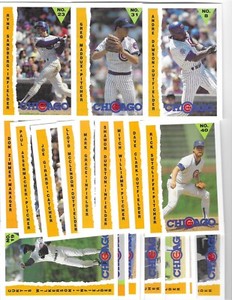 1990 Marathon Oil Chicago Cub Team 28 card set w/ R Sandberg G Maddux A Dawson