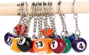 Teensery 4 Pcs Billiard Ball Keychain 25mm Diameter Keyring Charm... - Picture 1 of 4