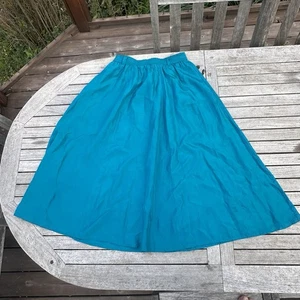 Diane Gilman 100 % Silk Skirt Size Small Aqua Blue Maxi Excellent Condition 32” - Picture 1 of 11