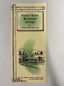 ROBERT LOUIS STEVENSON COTTAGE-SARANAC LAKE, NEW YORK-VINTAGE TRAVEL BROCHURE - Picture 1 of 4